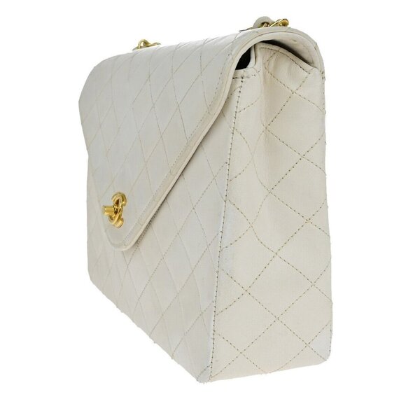 CHANEL CC Logo Matelasse 23 Chain Shoulder Bag Leather White - Picture 2 of 14